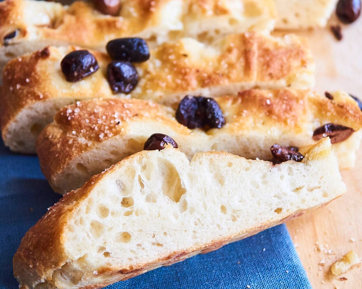 Focaccia mit Oliven