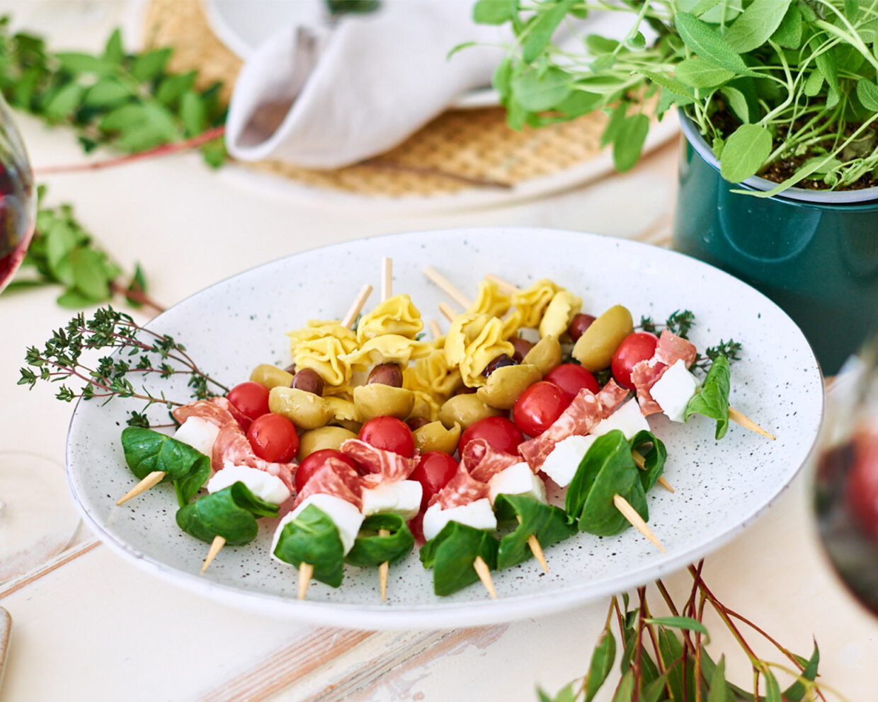 fingerfood spieße mit mozzarella