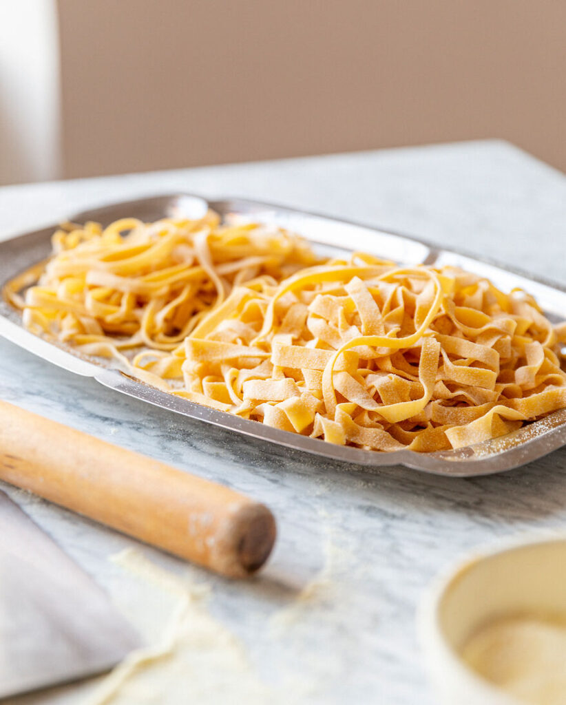 Tagliatelle trocknen