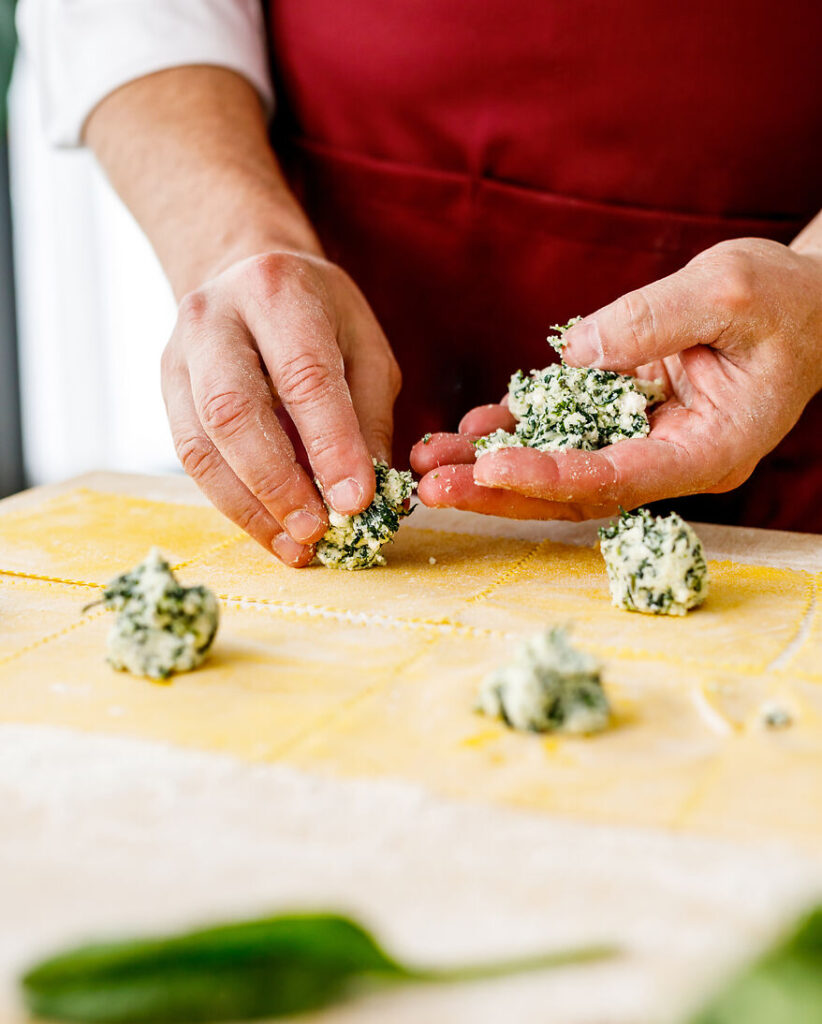 Tortellini mit Ricotta und Spinat